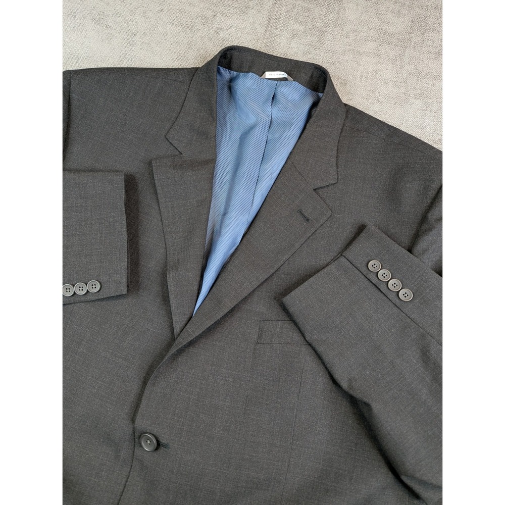 Oak Hill Blazer Mens Sz 52R Charcoal Gray Perfect Fit Stretch Sport Coat Jacket